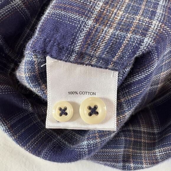 Peter Millar Men's XL Autumn Lightweight Flannel Shirt Blue Plaid Button Down - Picture 11 of 15